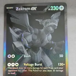Pokemon Zekrom EX BLK EN 172/086 230 HP Rare Basic Full Art Holo Card - Image 1