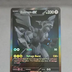 Pokemon Zekrom EX BLK EN 172/086 230 HP Rare Basic Full Art Holo Card - Image 4