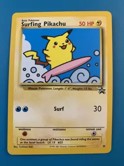 Surfing Pikachu #28 Black Star Promo Rare Vintage Pokemon Card - NM - Image 1