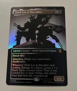 Dark Leo & Shredder Borderless Foil Teenage Mutant Ninja Turtles Mythic 0220 MTG - Image 1