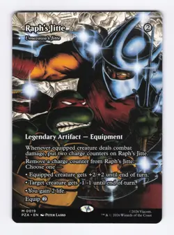 Raph's Jitte (Borderless) 0019 (M) MTG Teenage Mutant Ninja Turtles Source (PZA) - Image 1