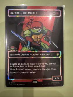 Raphael, the Muscle (0091) (Borderless Surge Foil) TMNT Ninja Turtles Pixel Foil - Image 1