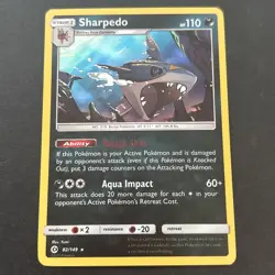 Sharpedo 82/149 Holo Sun Moon Sm Base Set Rare Pokemon TCG NM 2017 - Image 1