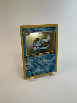 1st Edition Jungle Vaporeon Holo 12/64 Pokemon Card WOTC Vintage - Image 1