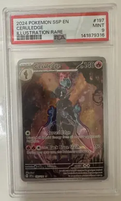 Pokemon Ceruledge Illustration Rare Holo Card Sv08: Surging Sparks 197/191 PSA 9 - Image 1
