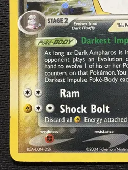 Pokemon TCG Dark Ampharos EX Team Rocket Returns 2/109 Reverse Holo Stamped Rare - Image 5