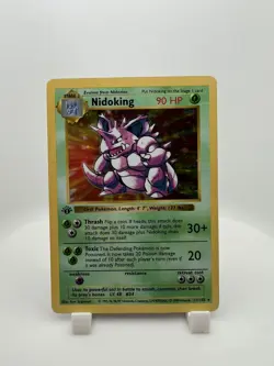 1999 Pokemon Base Set 1st Edition Nidoking 11/102 Holo Rare WOTC – See Photos - Image 1