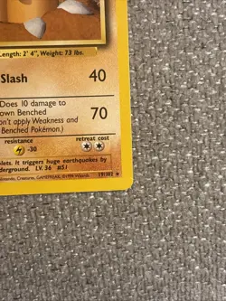 Pokemon TCG Dugtrio Base Set 19/102 Unlimited Rare Vintage NM / LP Condition - Image 2