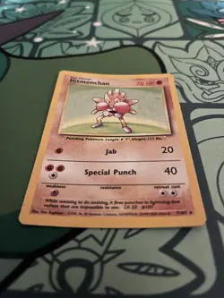 Hitmonchan 4th Print (1999-2000) Base Set Holo Rare Pokemon Card WOTC - 7/102 - Image 3