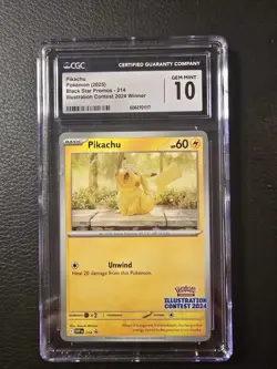Pokemon TCG Pikachu Illustration Contest 2024 Winner 214 Black Star Promo CGC 10 - Image 1