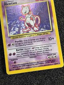 Mewtwo 10/102 Base Set Pokemon TCG Holo 4th Print 1999-2000 Vintage WOTC MP - Image 3