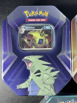 Pokemon 3x - Triple Whammy Tins Darkrai Slaking Tyranitar Factory Sealed Art Set - Image 2