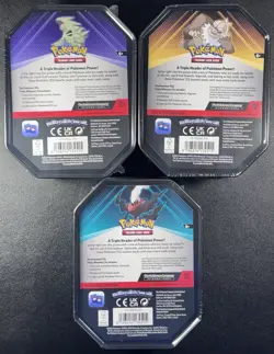 Pokemon 3x - Triple Whammy Tins Darkrai Slaking Tyranitar Factory Sealed Art Set - Image 5