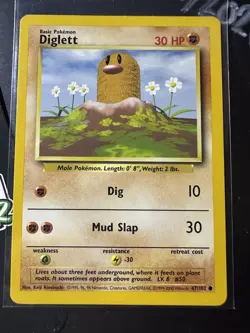 4th Print/Edition Diglett 47/102, 1999-2000 Base Set, Pokemon TCG, WotC, NM - Image 1