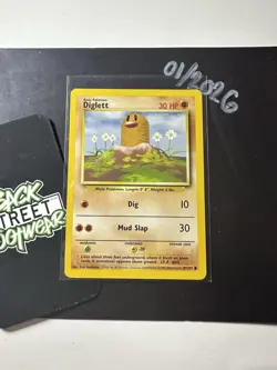 4th Print/Edition Diglett 47/102, 1999-2000 Base Set, Pokemon TCG, WotC, NM - Image 3