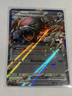1x Bloodmoon Ursaluna ex (#141/167) - Holofoi NM Eng Pokemon - Prize Pack Series - Image 1