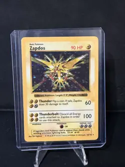 Pokemon TCG Zapdos 16/102 Base Set Shadowless Holo NM- - Image 1