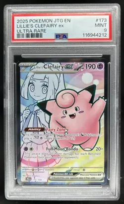 2025 Pokemon Journey Together Lillie's Clefairy ex #173/159 PSA 9 - Image 1
