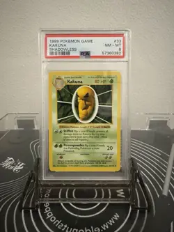 1999 POKEMON BASE SET SHADOWLESS #33 KAKUNA PSA 8 - Image 1