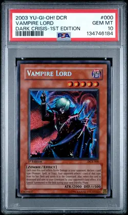 Vampire Lord DCR-000 1st Edition Secret Rare Yugioh PSA 10 *184 - Image 1