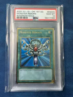 2020 Yu-Gi-Oh 1st Edition Monster Reborn Maximum Gold #EN045 PSA 10 - Image 1