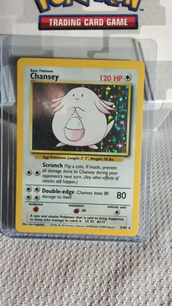 Pokemon Chansey Holo Rare TCG Card Base Set Unlimited 3/102 - Image 1