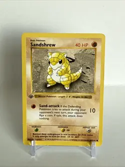 1st Edition Sandshrew Pokemon Card 62/102 Base Set Shadowless 1999 +++ - Image 1