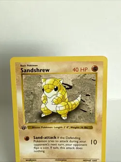 1st Edition Sandshrew Pokemon Card 62/102 Base Set Shadowless 1999 +++ - Image 2