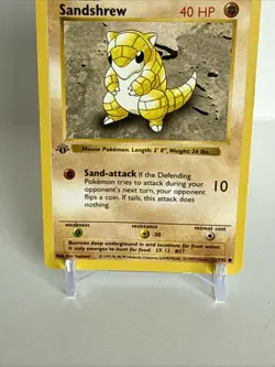 1st Edition Sandshrew Pokemon Card 62/102 Base Set Shadowless 1999 +++ - Image 3