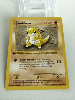 1st Edition Sandshrew Pokemon Card 62/102 Base Set Shadowless 1999 +++ - Image 4