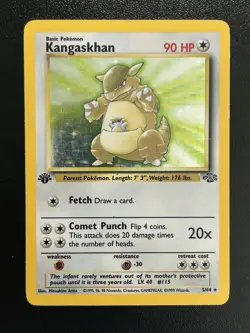 KANGASKHAN Pokemon Card - WOTC - 1st Edition - Jungle - 5/64 - HOLO - MP (B) - Image 1