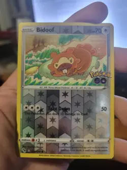Pokemon Go Bidoof 059/078 Ditto Unpeeled Reverse Holo NM Pokemon Card - Image 1