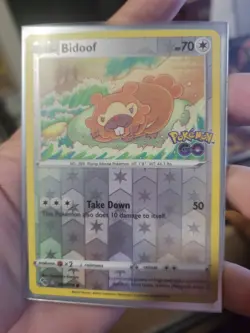 Pokemon Go Bidoof 059/078 Ditto Unpeeled Reverse Holo NM Pokemon Card - Image 4