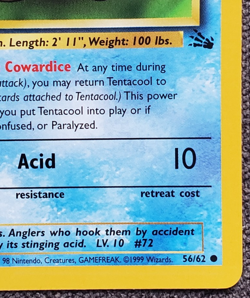 1st Edition Tentacool - Fossil - #56/62 - Vintage Pokemon Card 1999 WOTC - Image 4