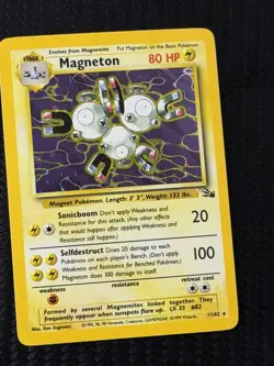 Pokemon TCG Magneton Fossil Holo Rare Card 11/62 light Play - Image 1