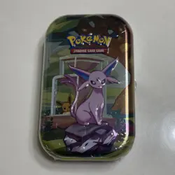Pokemon Scarlet & Violet—Prismatic Evolutions Espeon Mini Tin Trading Card Game - Image 1