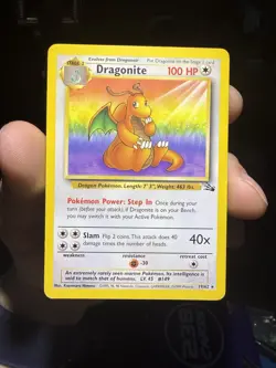 Dragonite Pokemon Card Non-Holo Rare Fossil Set #19/62 LP - Image 1