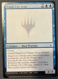 Magic MTG Windy City Aven Gavin Verhey's Unknown Event Playtest Card - Image 1