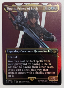 Noctis, Prince of Lucis (401) Borderless, Final Fantasy FIN, Magic MtG, Foil NM! - Image 1