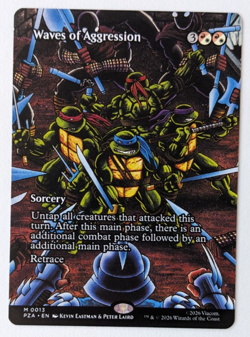 Waves of Aggression (13) Borderless, TMNT Ninja Turtles PZA, Magic MtG, Reg NM! - Image 1