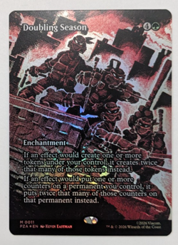 Doubling Season (0011) Borderless, TMNT Ninja Turtles PZA, Magic MtG, FOIL - NM! - Image 1