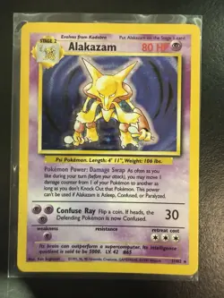 Pokemon TCG Alakazam Base Set 1/102 Holo 1999-2000 Wizards Base Set LP - Image 1
