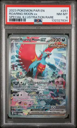 Roaring Moon EX 251/182 Special Illustration Rare Pokemon PSA 8 *834 - Image 1