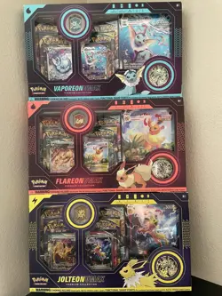 Pokemon Eeveelution Vmax Premium Collection Vaporeon Flareon Jolteon Set of 3 - Image 1