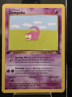 Pokemon TCG Slowpoke 55/62 Fossil 1st Edition LP - Image 1