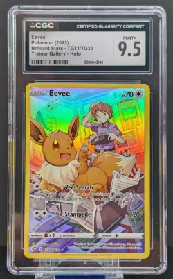 Pokemon Graded Eevee #TG11/TG30 English Brilliant Stars Trainer Gallery CGC 9.5 - Image 1