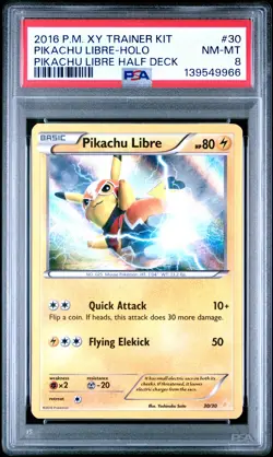Pikachu Libre Holo 30 Trainer Kit Pikachu Libre Half Deck Pokemon PSA 8 *966 - Image 1