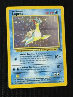 Pokemon TCG Lapras 10/62 Fossil Unlimited Holo Rare Vintage 1999 WOTC - Image 1