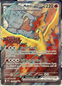 Team Rocket's Moltres ex - (Destined Rivals Stamp) 208/182 NM/M Pokemon TCG - Image 1