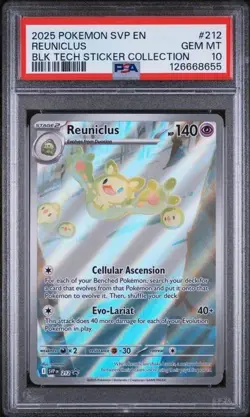 2025 POKEMON SVP EN-SV BLACK STAR PROMO #212 REUNICLUS PSA 10 - Image 1